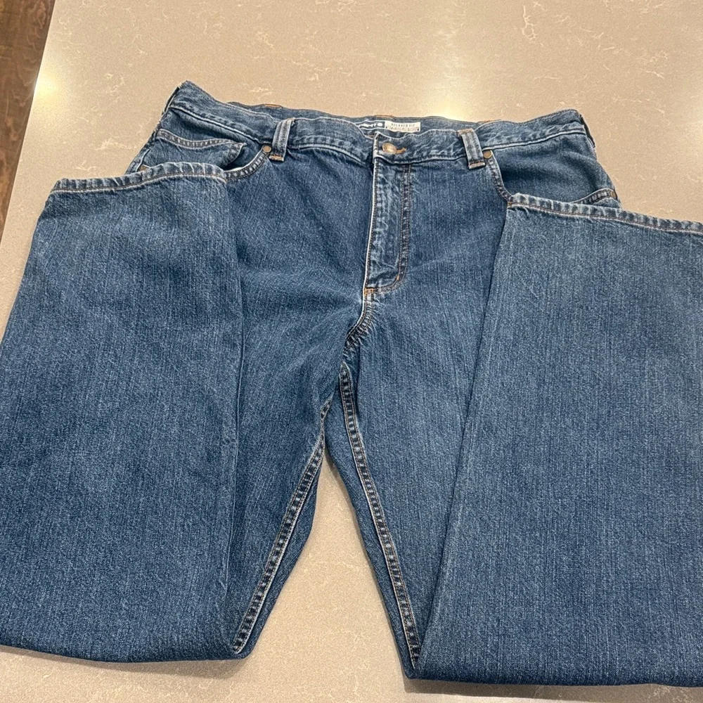 38x36 Carhartt Men’s Relaxed Indigo Blue Work Jeans - Picture 2 of 5